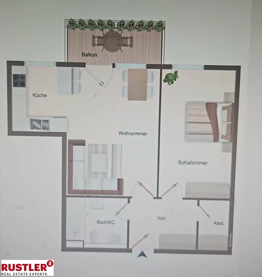 Freundliche 2-Zimmer-Wohnung mit Balkon 
ARNSDORFGASSE