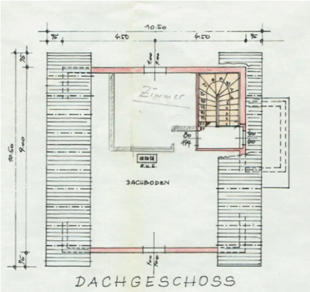 Plan Ausgebauter Dachboden