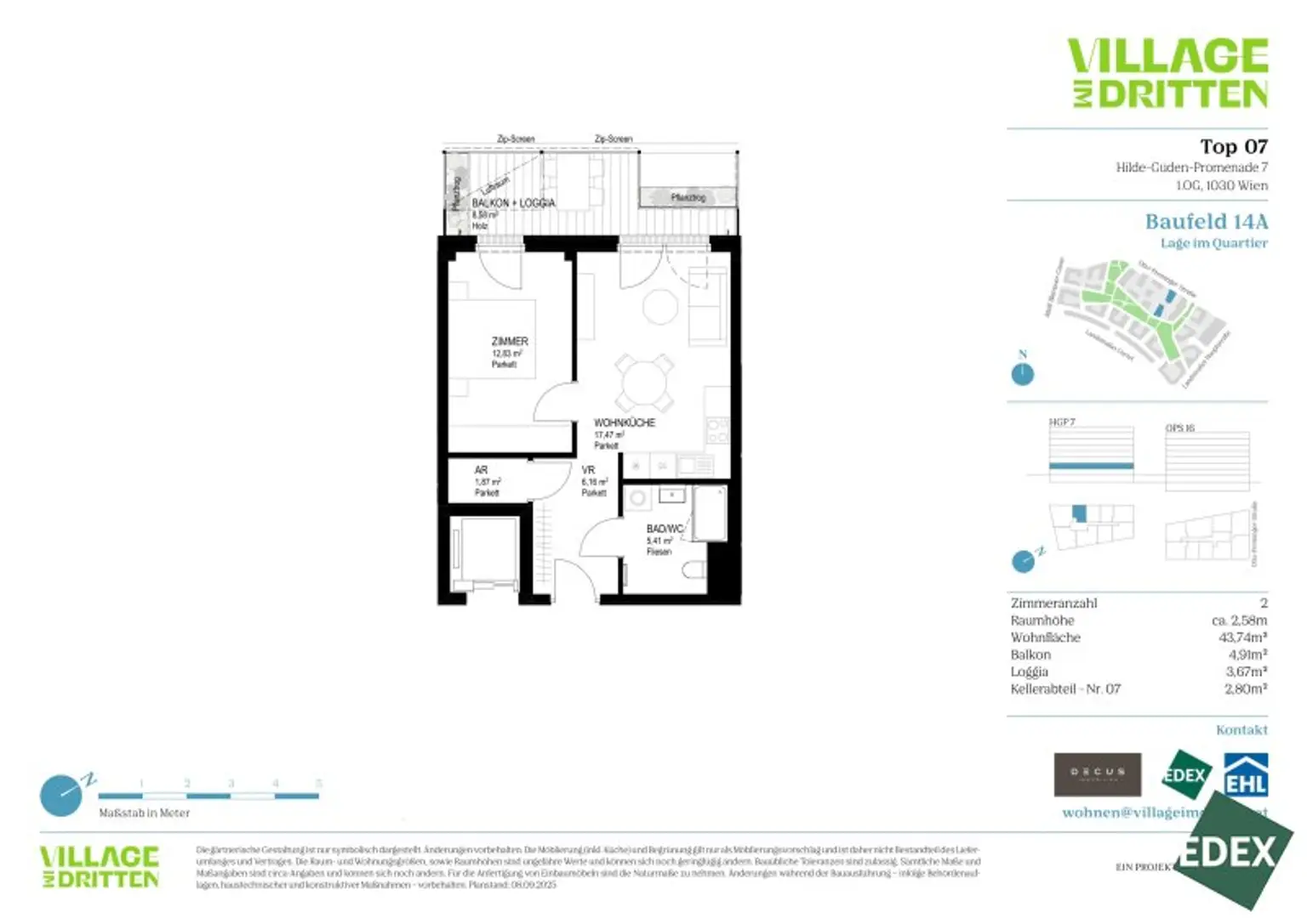 VILLAGE IM DRITTEN | IDEALE 2-ZIMMER ANLEGERWOHNUNG