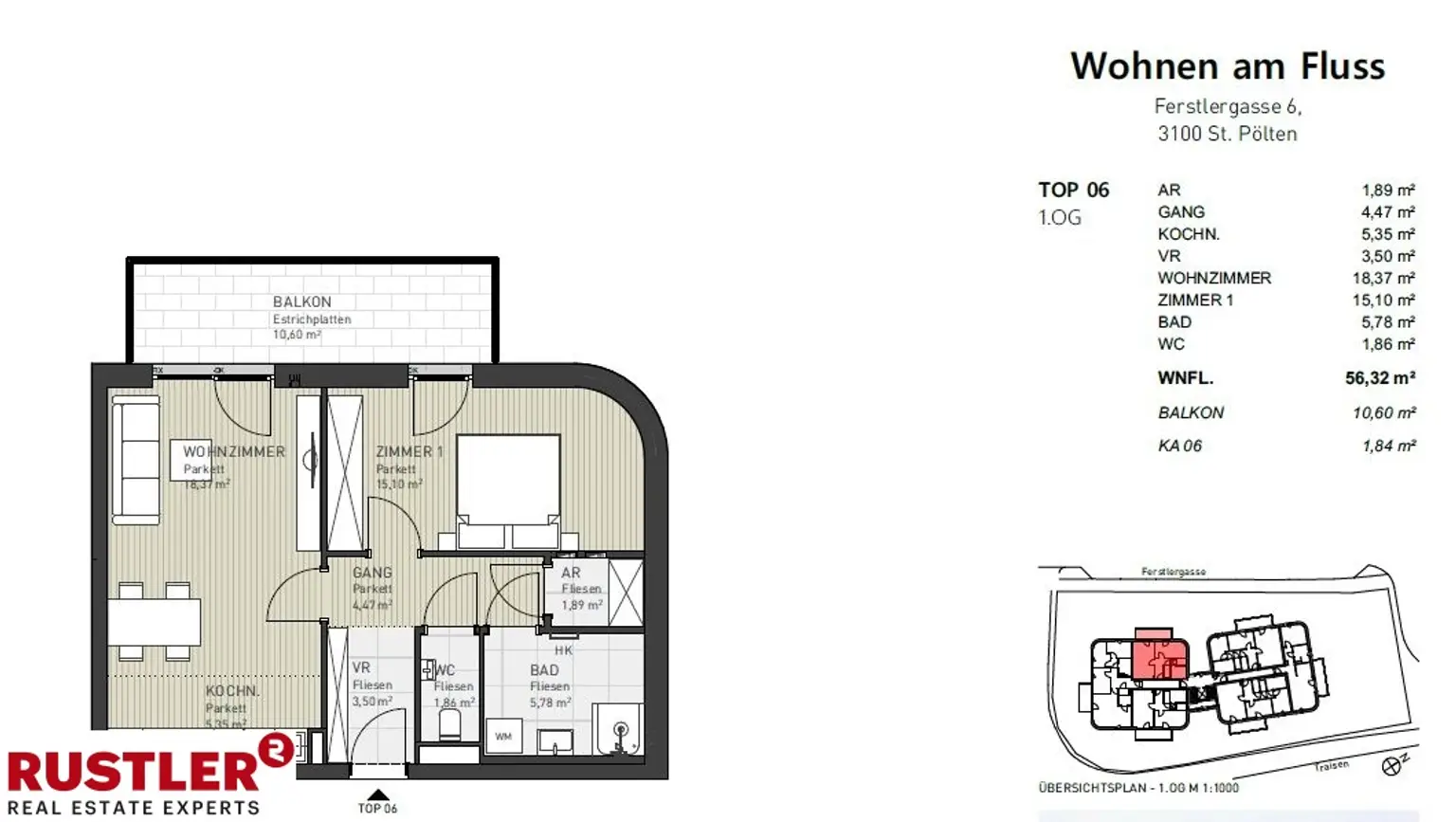 Wohnen an der Traisen – Im Herzen St. Pöltens - Exklusive Eigentumswohnungen mit Naturblick