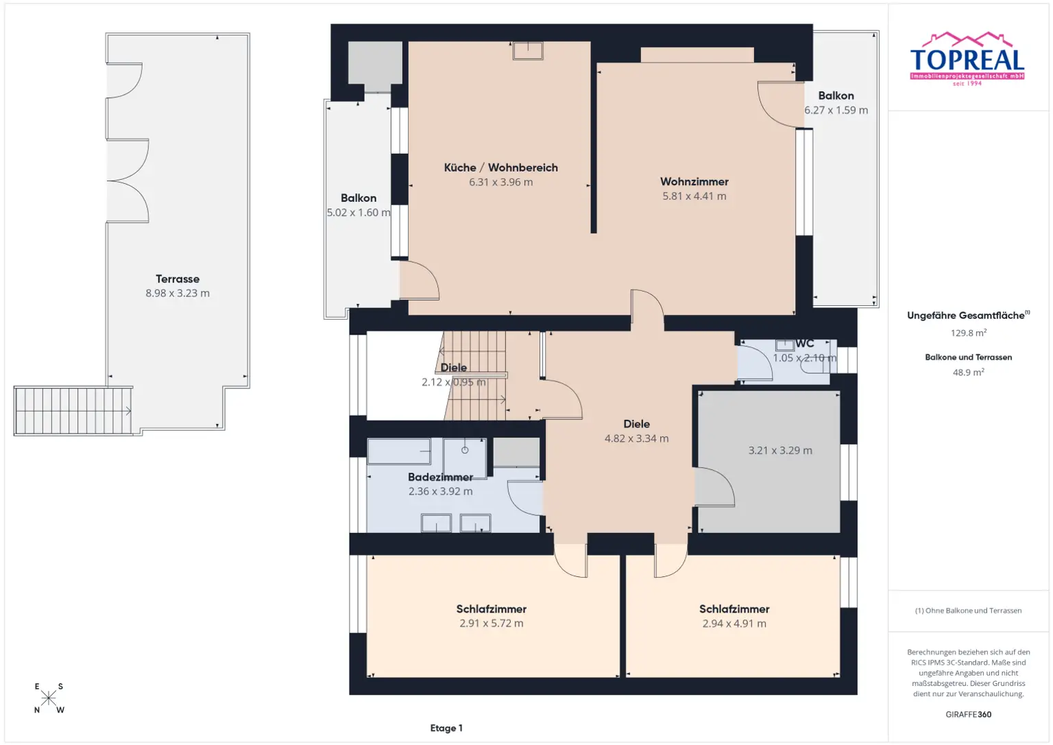 Grundrissplan Obergeschoss