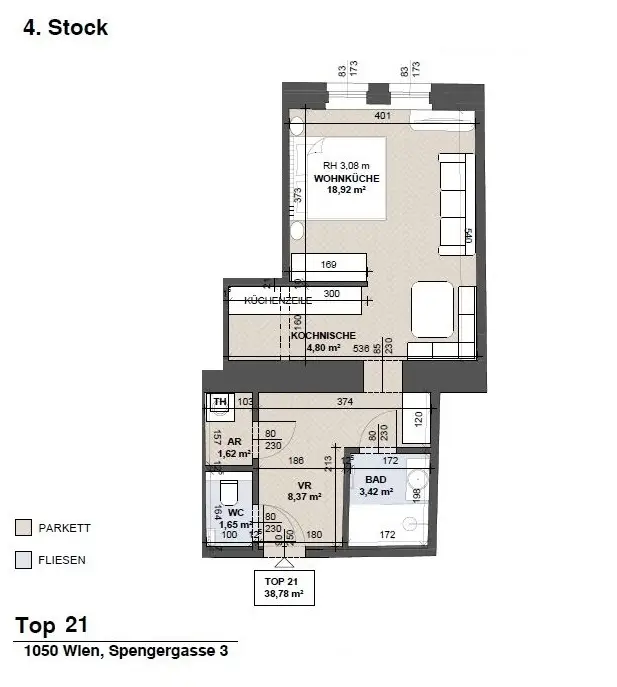 Erstbezug nach Sanierung -
Moderne 1 Zimmer Wohnung im Altbau