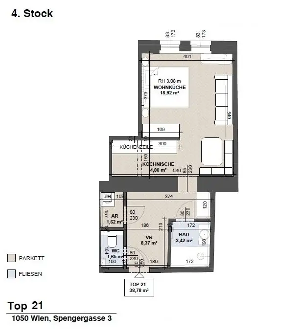 Erstbezug nach Sanierung -
Moderne 1 Zimmer Wohnung im Altbau