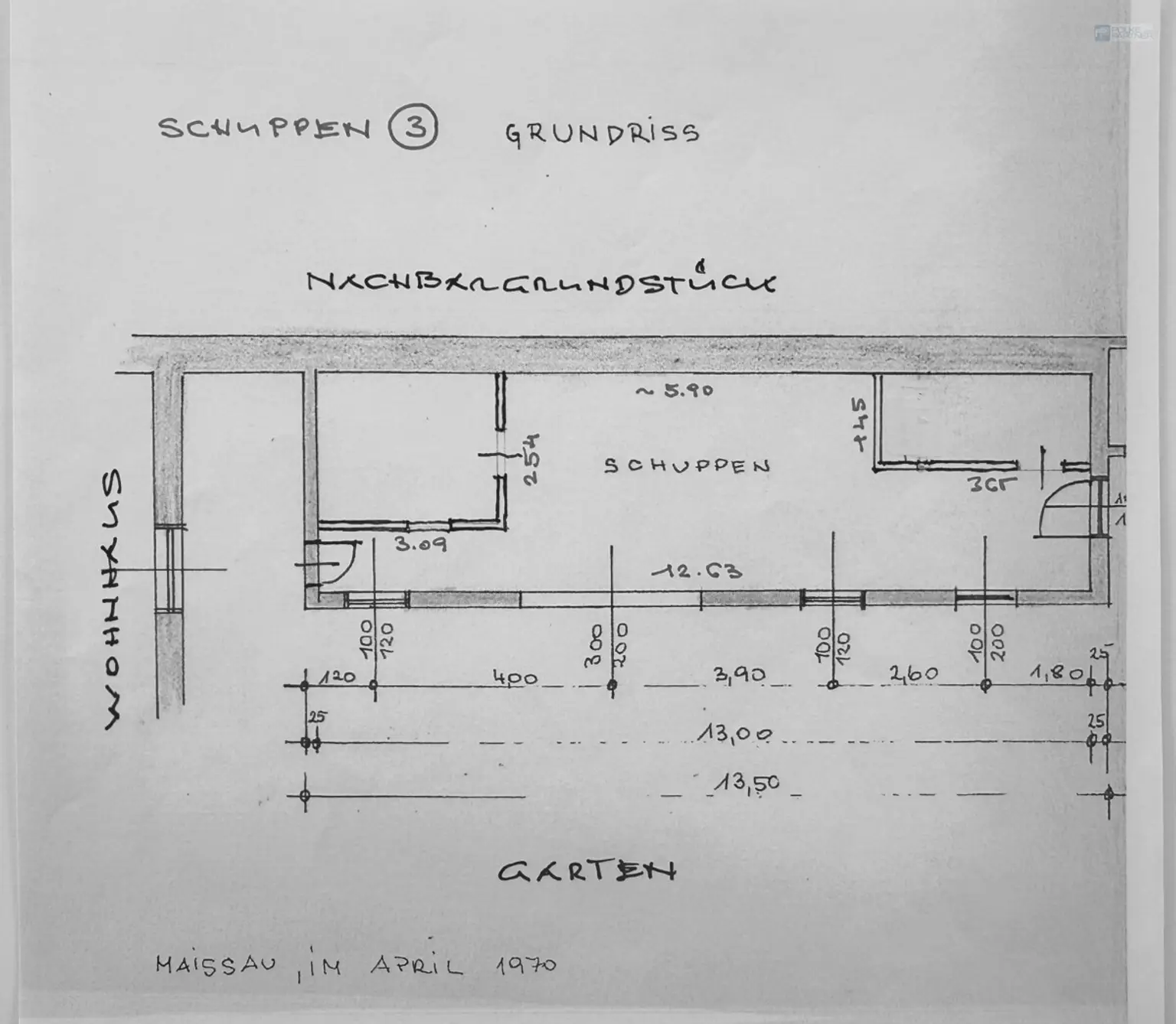 Schuppen Nr. 3 auf Lageplan