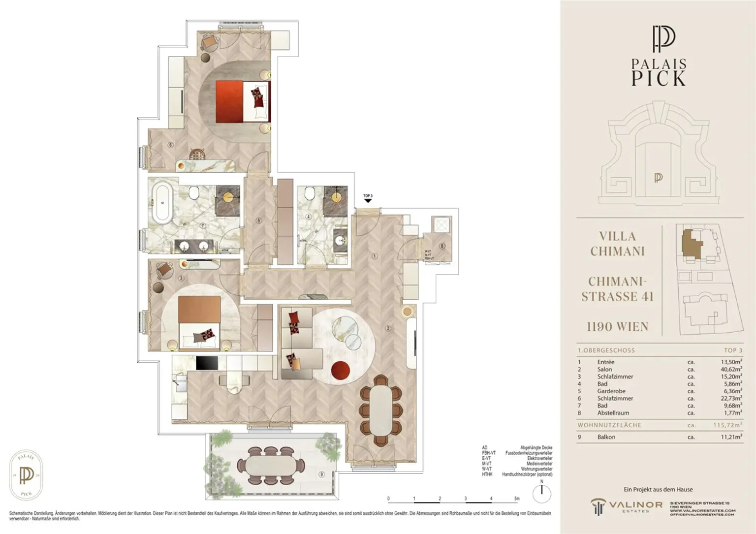 Grand Living: Stilvolle 3-Zimmer-Residenz mit Pool und Noblesse - Palais & Villa