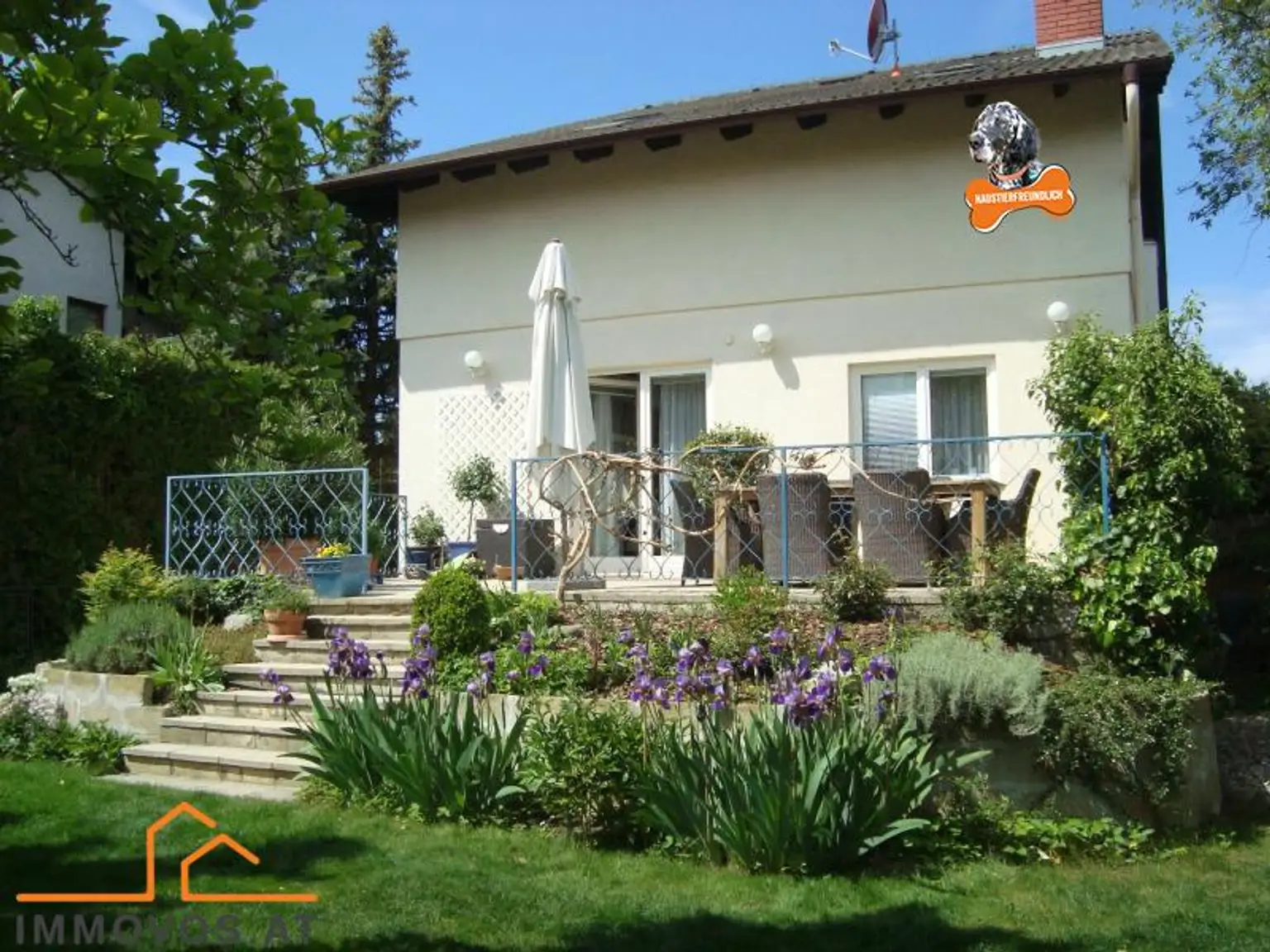 Blick auf die gartenseitige Freifläche