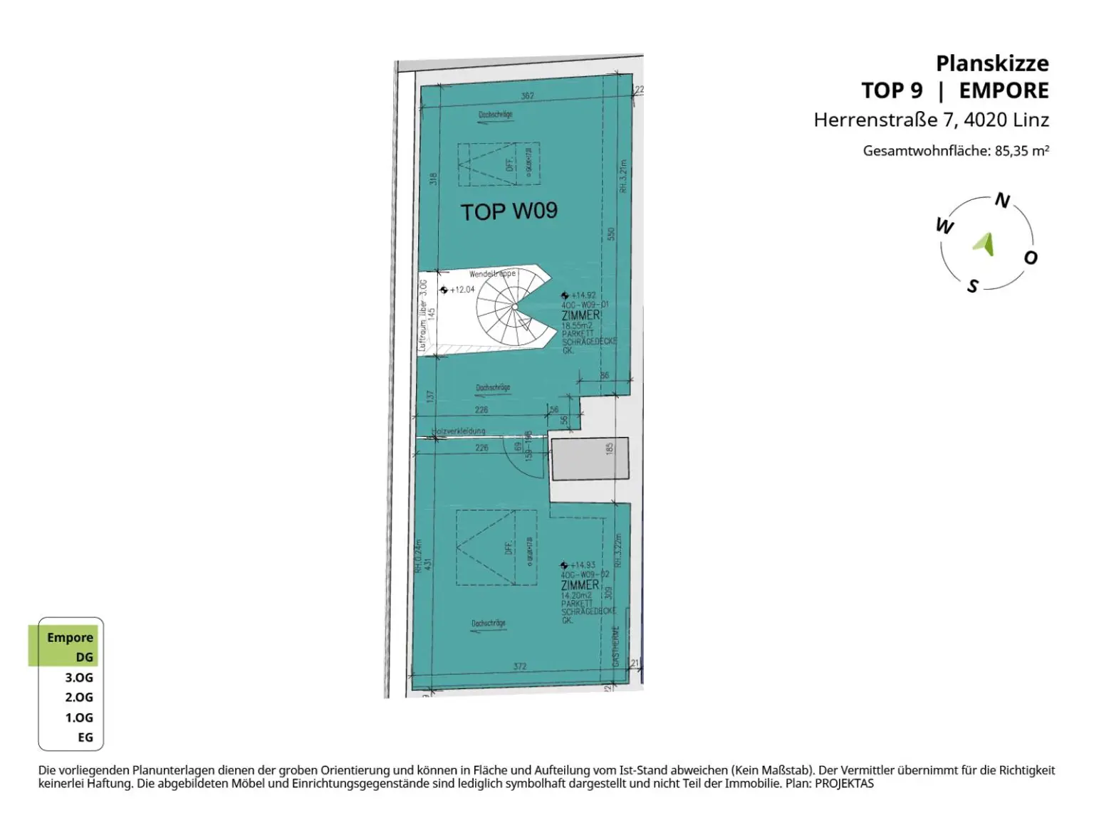 Planskizze Top 09 Empore
