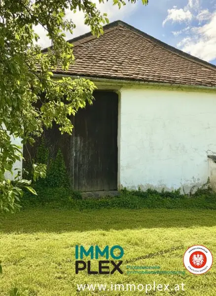Schuppenansicht vom Garten aus
