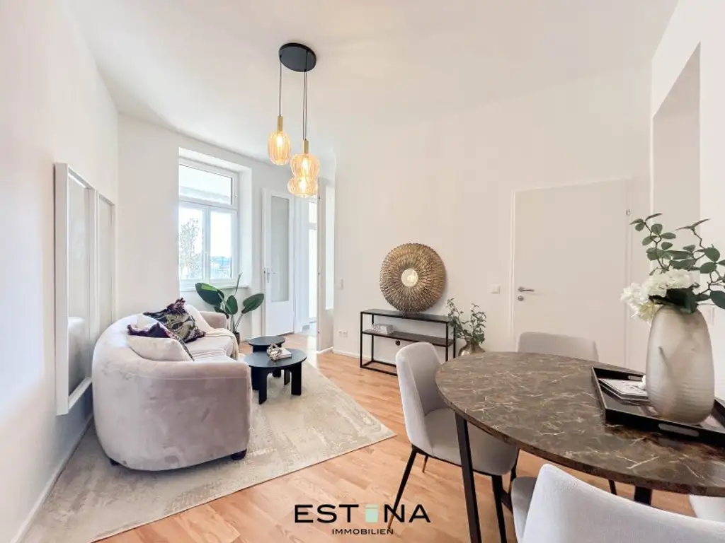 Stilvolle 3-Zimmer-Wohnung mit separater Küche in begehrter Grünruhelage nahe Gustav-Klimt-Park