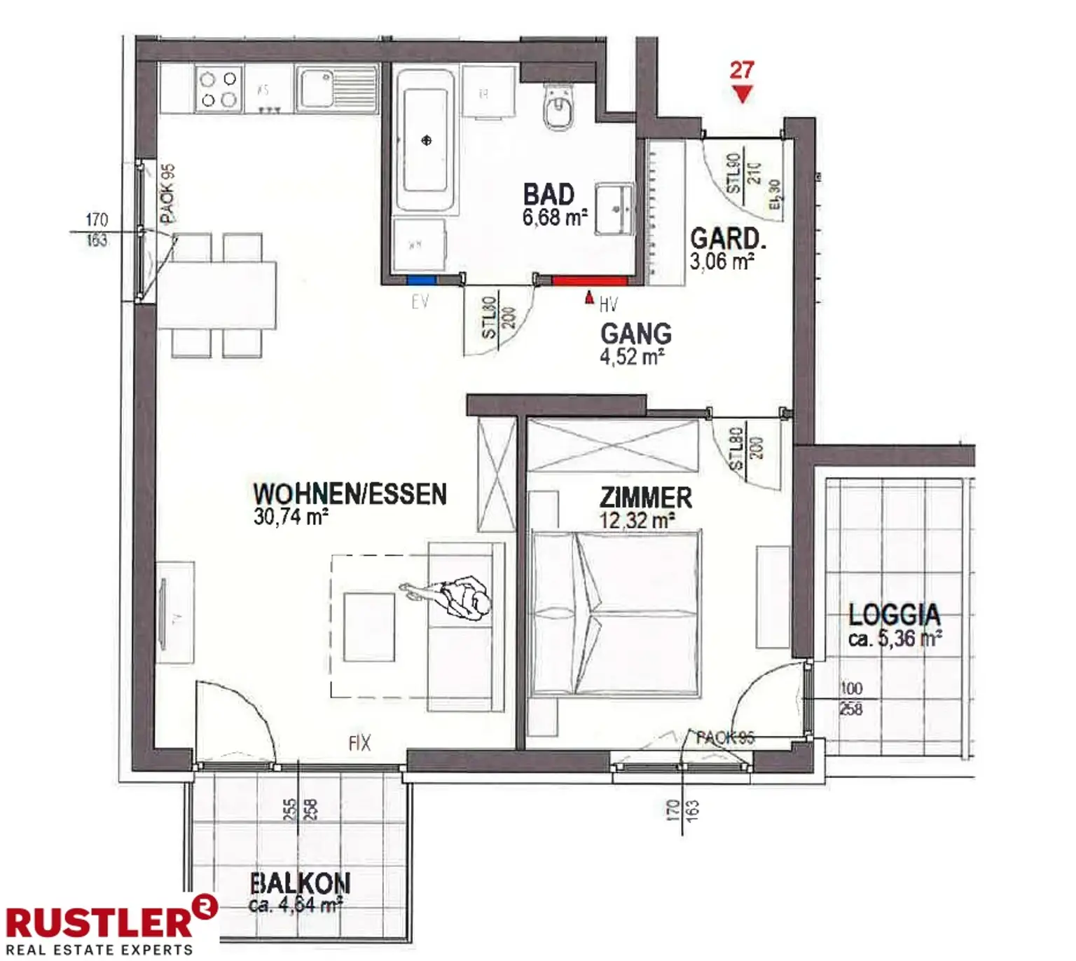 Helle 2-Zimmer Neubauwohnung in Waidmannsdorf