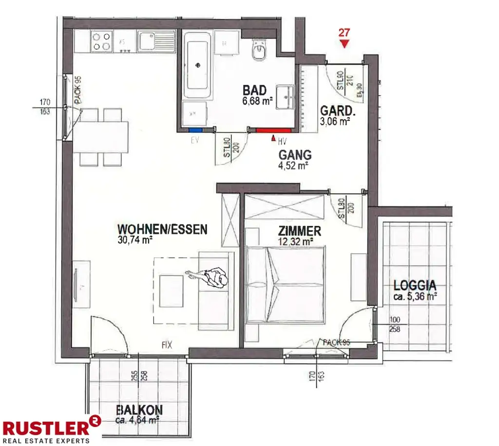 Helle 2-Zimmer Neubauwohnung in Waidmannsdorf