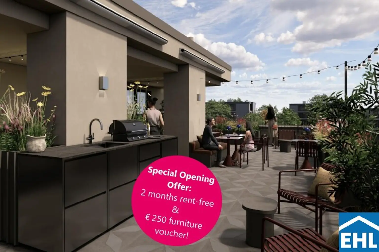 Special Opening Offer: 2 months rent-free & € 250 furniture voucher!