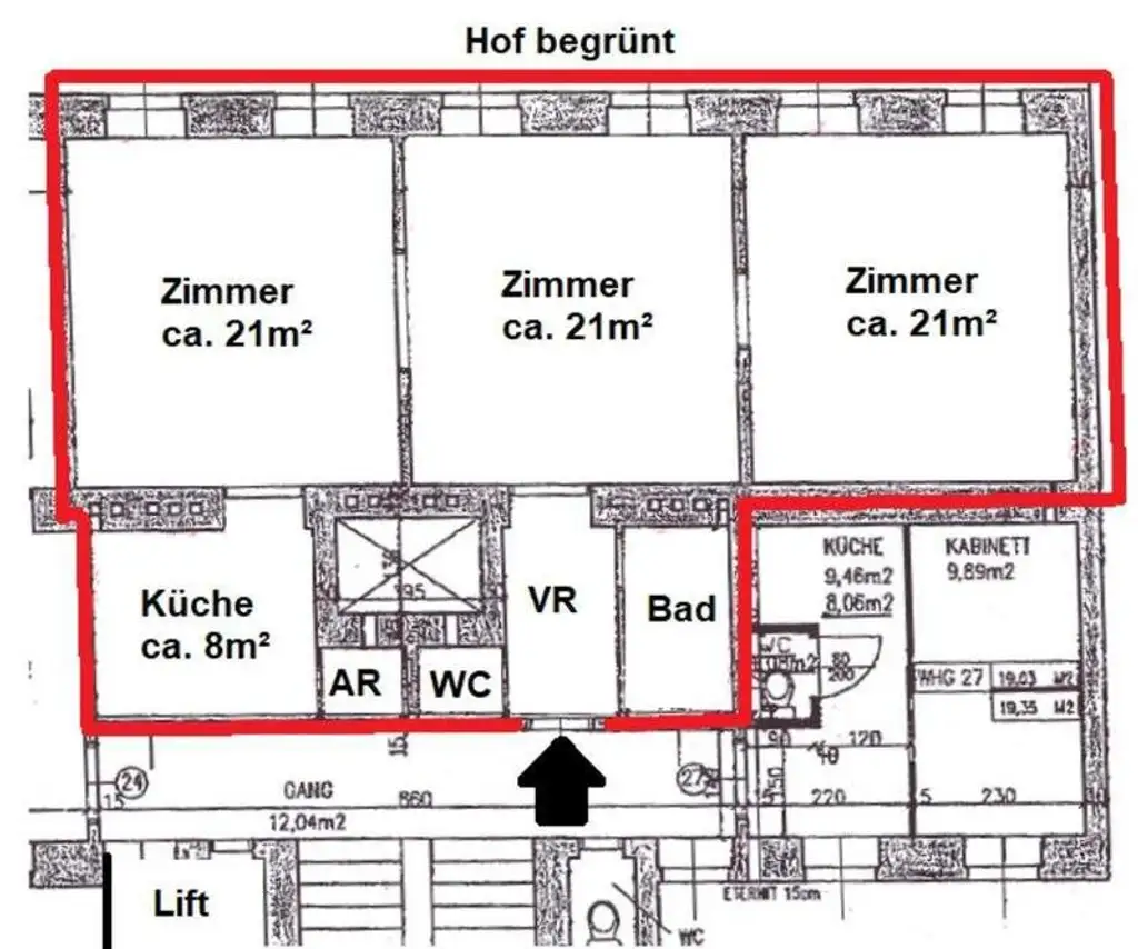 Großzügige, ruhige Altbauwohnung mit Gartenmitbenützung nähe Praterstern