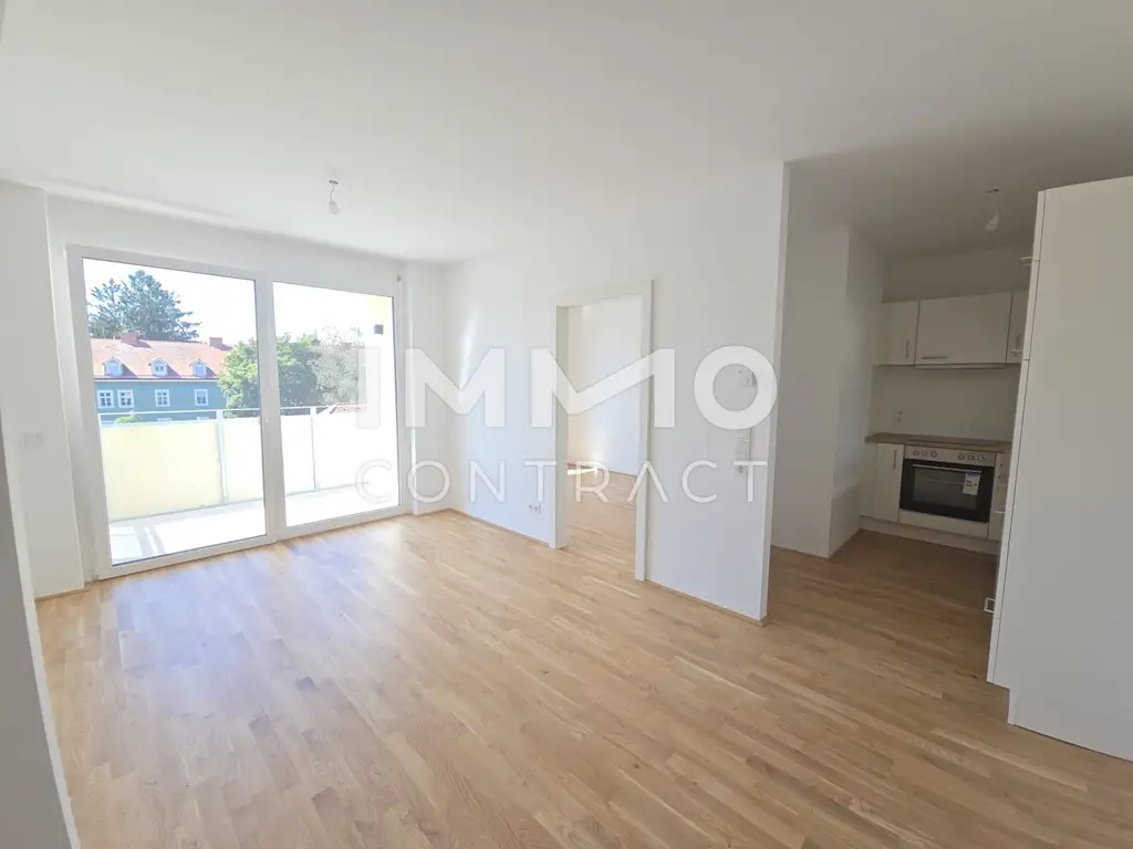 Erstbezug ab 01.10.2025: geförderte 4 Zimmer Wohnung mit Balkon in ruhiger und zentraler Lage - Puchstraße 34 - Top 08
