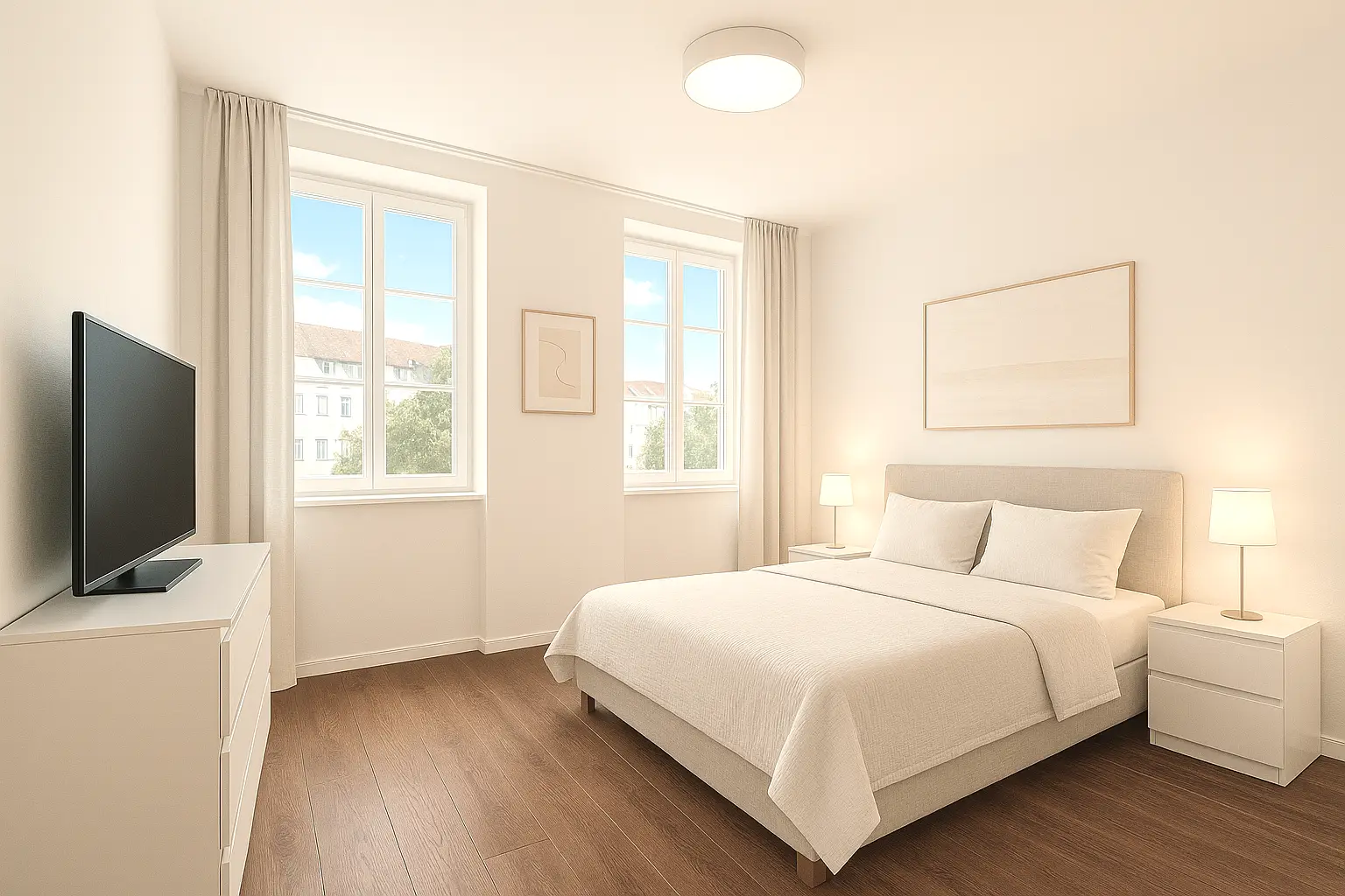 Schlafzimmer 4-Zimmer-Wohnung hofseitig