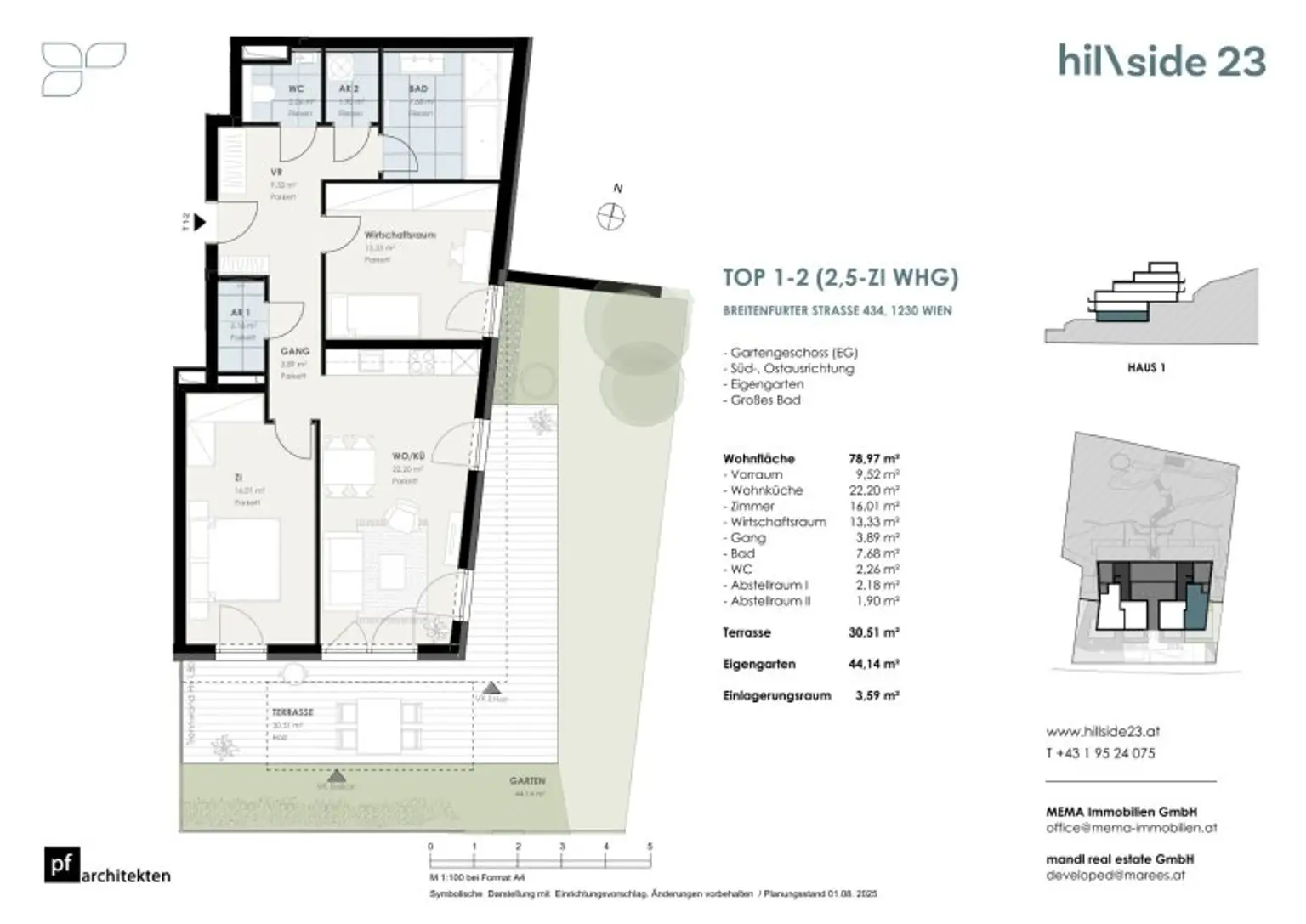 Geräumige Gartenwohnung mit 2,5 Zimmer zu verkaufen!