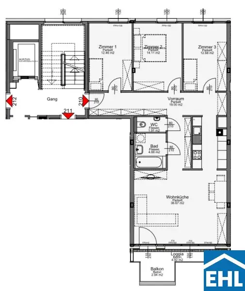 Familienfreundliche 4 Zimmer-Wohnung mit Balkon