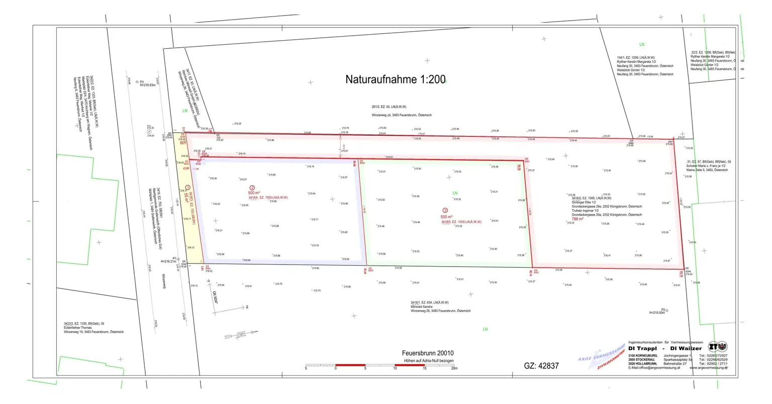 Planskizze Baugrund Feuersbrunn