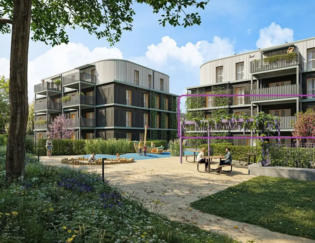 GRÜNE STADTVILLEN - 4 Zimmer mit Balkon - Sichtholz in der Wohnung! | Provisionsfrei!