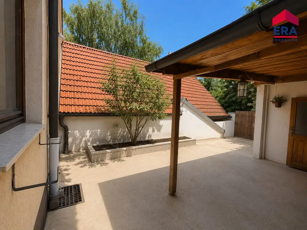 Zur Miete: Nettes Einfamilienhaus mit Presshaus, Kellerröhre, Terrasse & Gartenhütte in Wilfersdorf