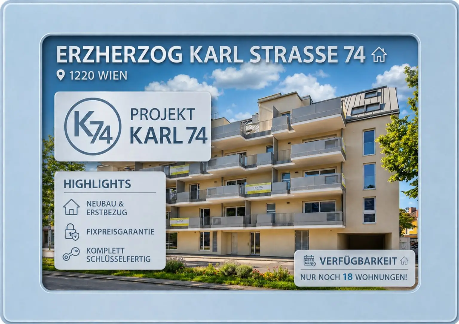 Starbild Karl74 | ++ NUR noch 18 von 33 Wohnungen VERFÜGBAR ++ Projekt KARL 74 | Prima Service Immobilien