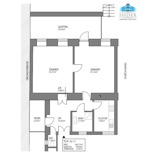 Gartenwohnung in zentraler Lage von Neubau