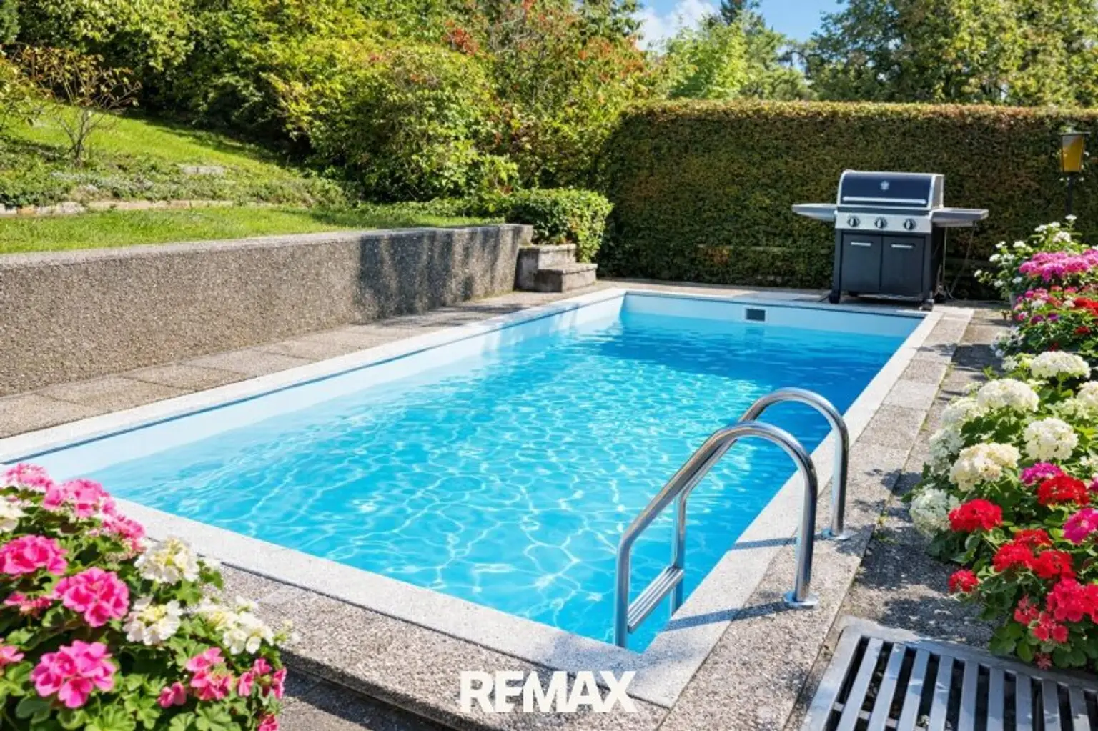 Pool-Oase in Langenzersdorf -KI bearbeitet