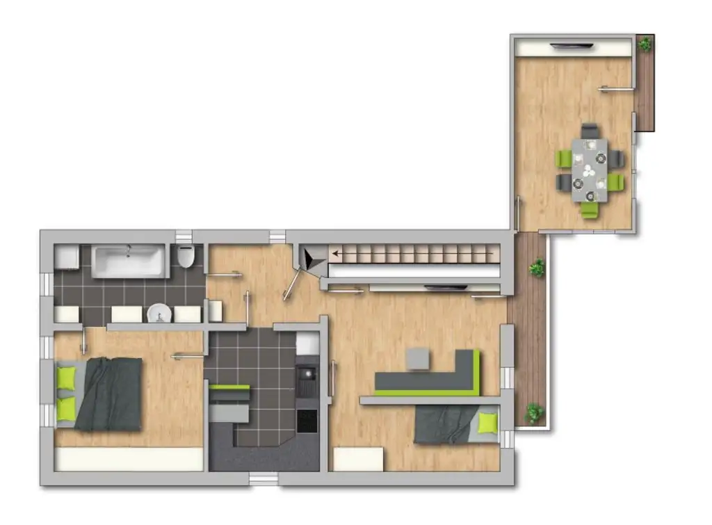 Gepflegte 3-Zimmer-Wohnung mit Balkon und Garage zu mieten