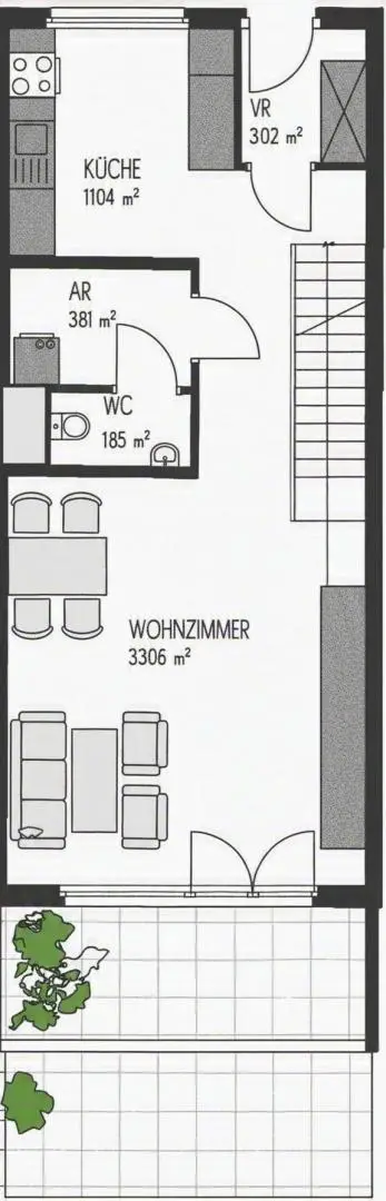 17. Eigentumswohnung 1020 Wien -Grundriss 1. Etage