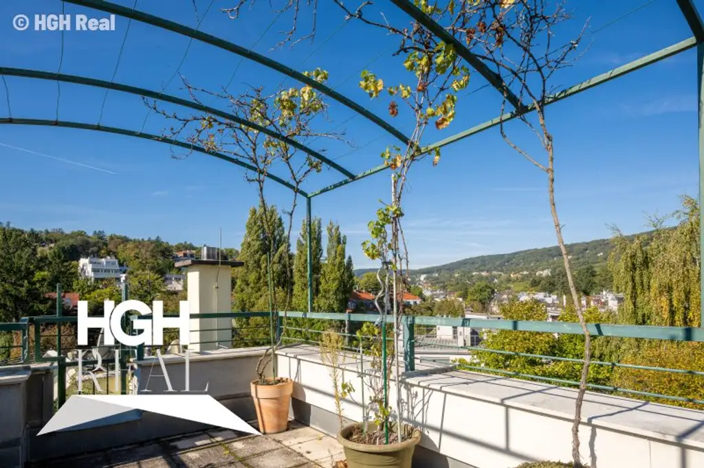 1190 Wien Döbling Lichtdurchflutete 5-Zimmer Dachgeschoß-Maisonette mit Panoramaterrassen und zwei Garagenplätzen