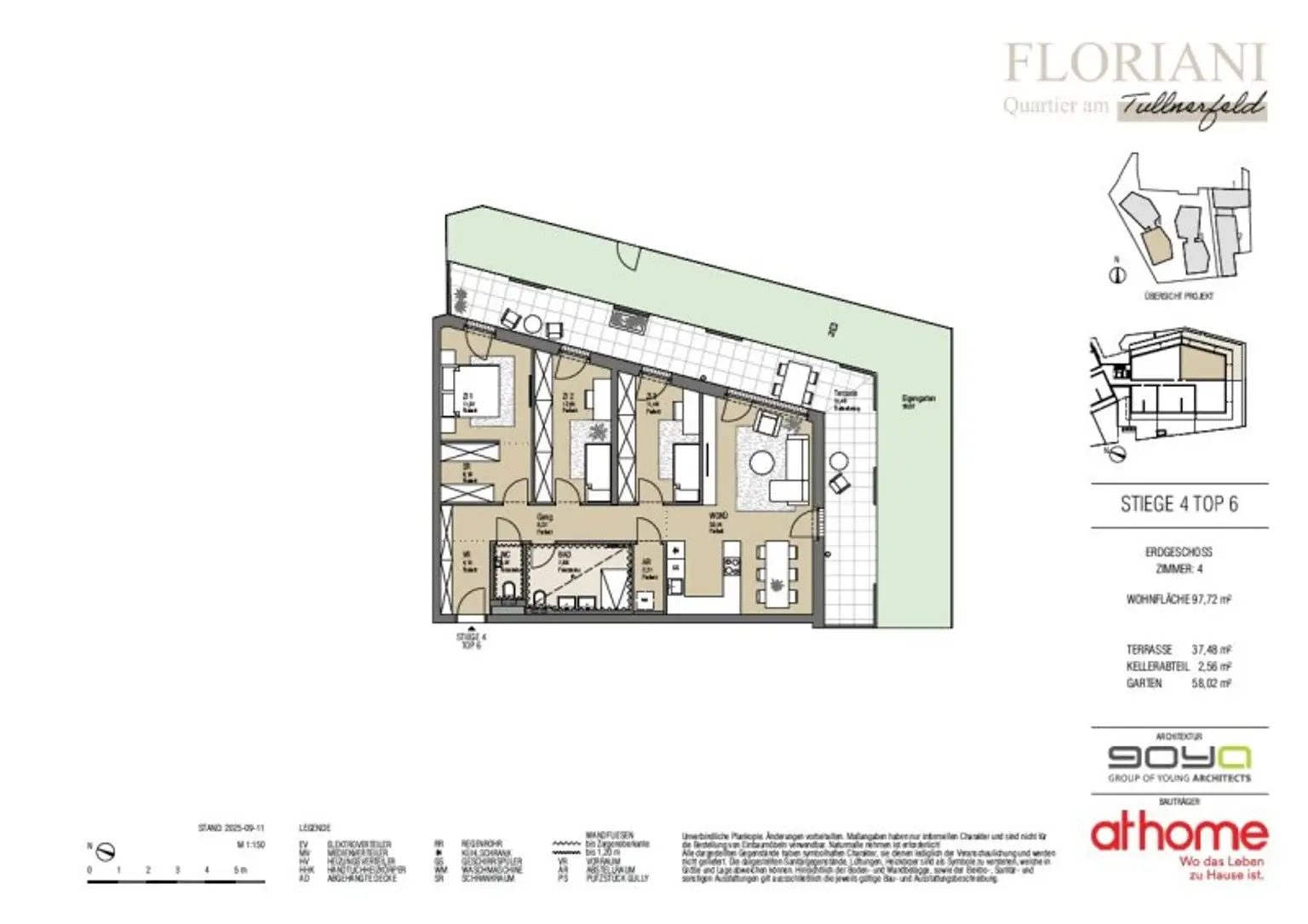FLORIANI – Quartier am Tullnerfeld - Durchdachte Planung für ihr Wohlbefinden - 4 Zimmer mit toller Freifläche - Bahnhof in der Nähe