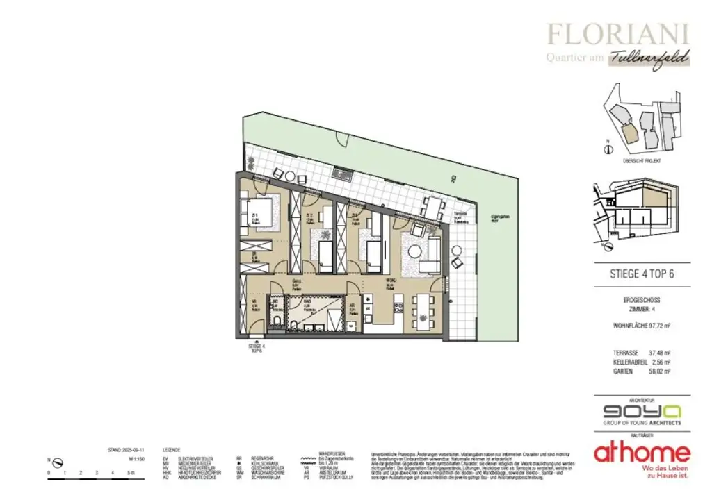 FLORIANI – Quartier am Tullnerfeld - Durchdachte Planung für ihr Wohlbefinden - 4 Zimmer mit toller Freifläche - Bahnhof in der Nähe