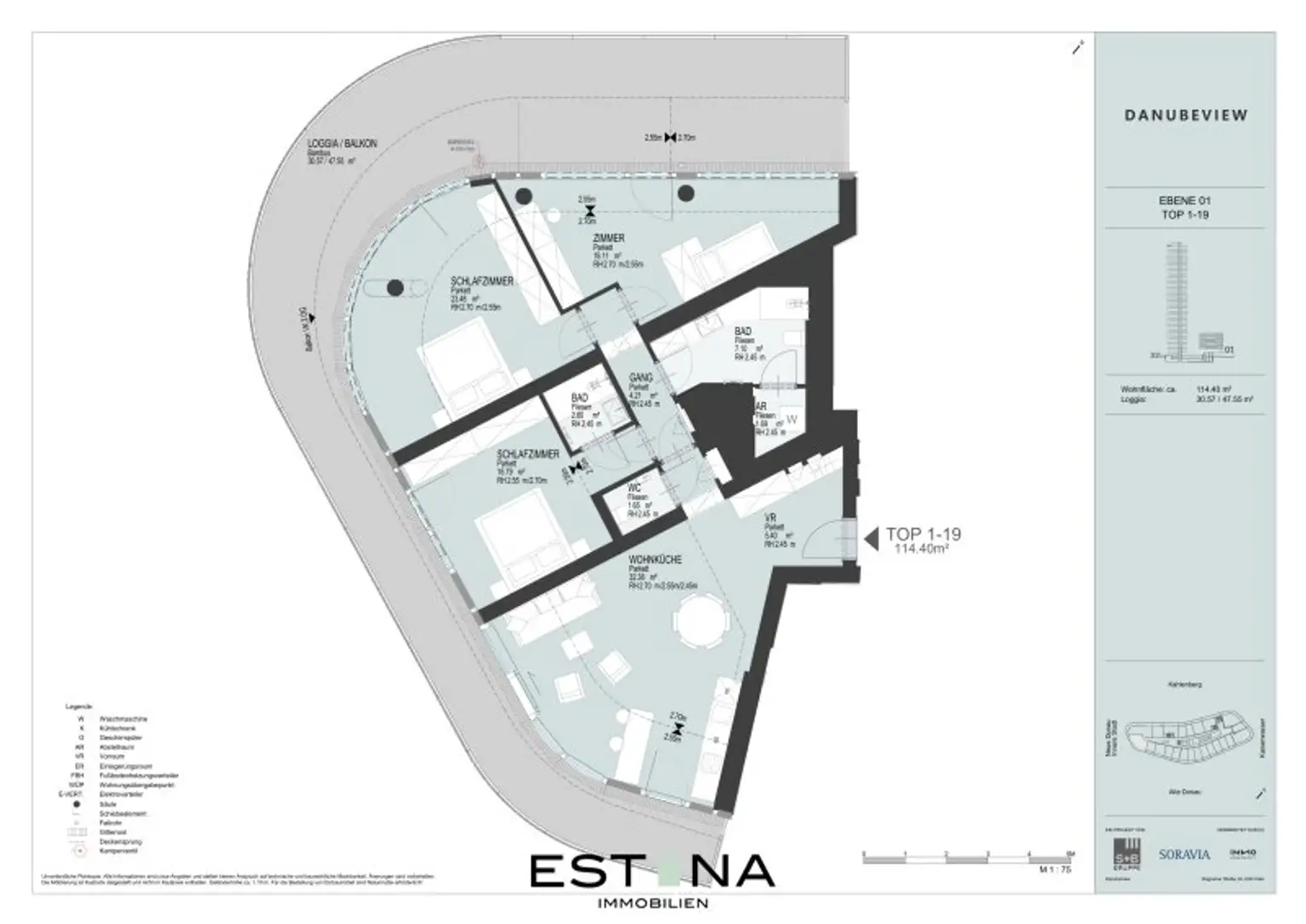 Neubau Nähe "UNO City" - Familienwohnung mit lichtdurchfluteten Panoramafenster