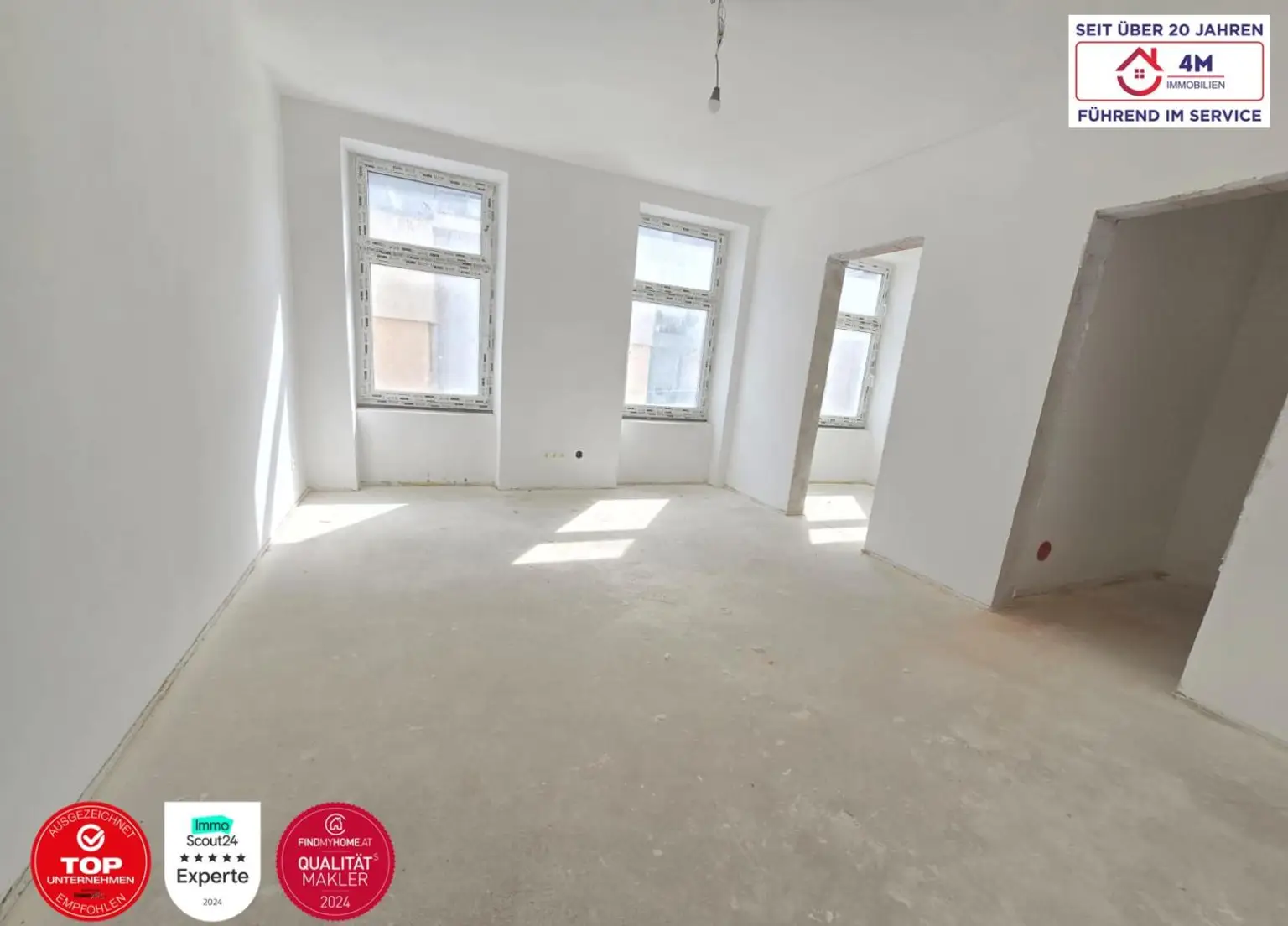 Charmanter Altbau trifft modernen Wohnkomfort: Stilvolle, belagsfertige 2-Zimmer-Wohnung mit 39,44 m² im Erstbezug