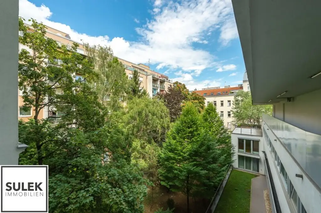 Grünblick in den Innenhof: helle 2-Zimmer Neubauwohnung ~ Kaiserstr. 68 ~ ab 1.1.26!!