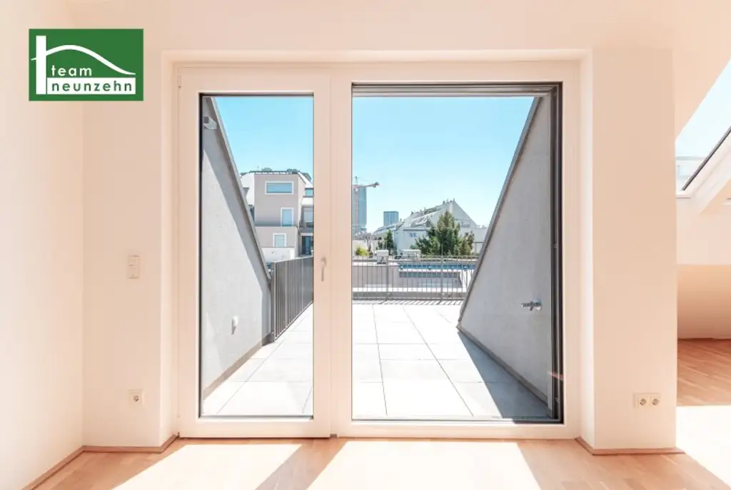 Moderne 2-Zimmer-DG-Wohnung mit Terrasse in 1220 Wien – Erstbezug auf Eigengrund - JETZT ANFRAGEN