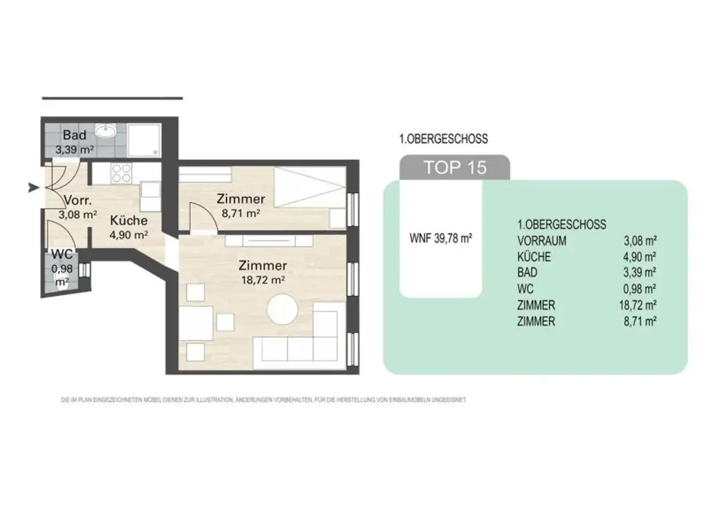 Hell, freundlich und nahe U3: Tolle 2-Zimmerwohnung in 1150 Wien
