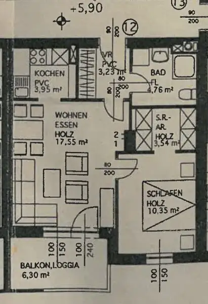 Wohnungsplan Top 12