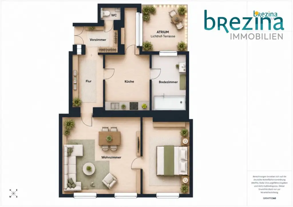 Grundrissskizze mit Gestaltungsvorschlag