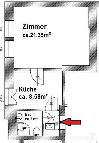 Sonnige, gepflegte Garconniere - Nähe FH, 3. OG ohne Lift - ab sofort
