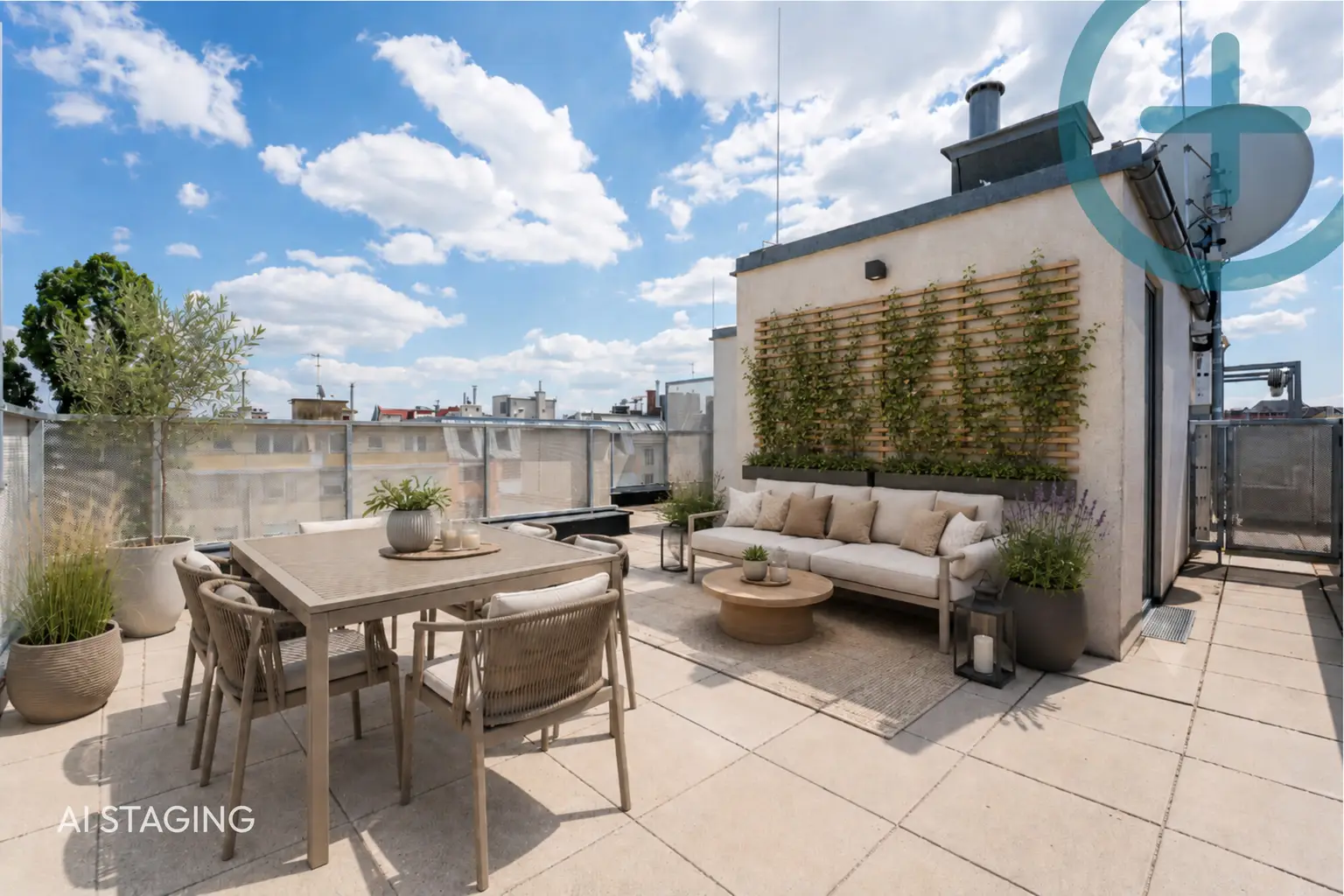 Dachterrasse AI Staging
