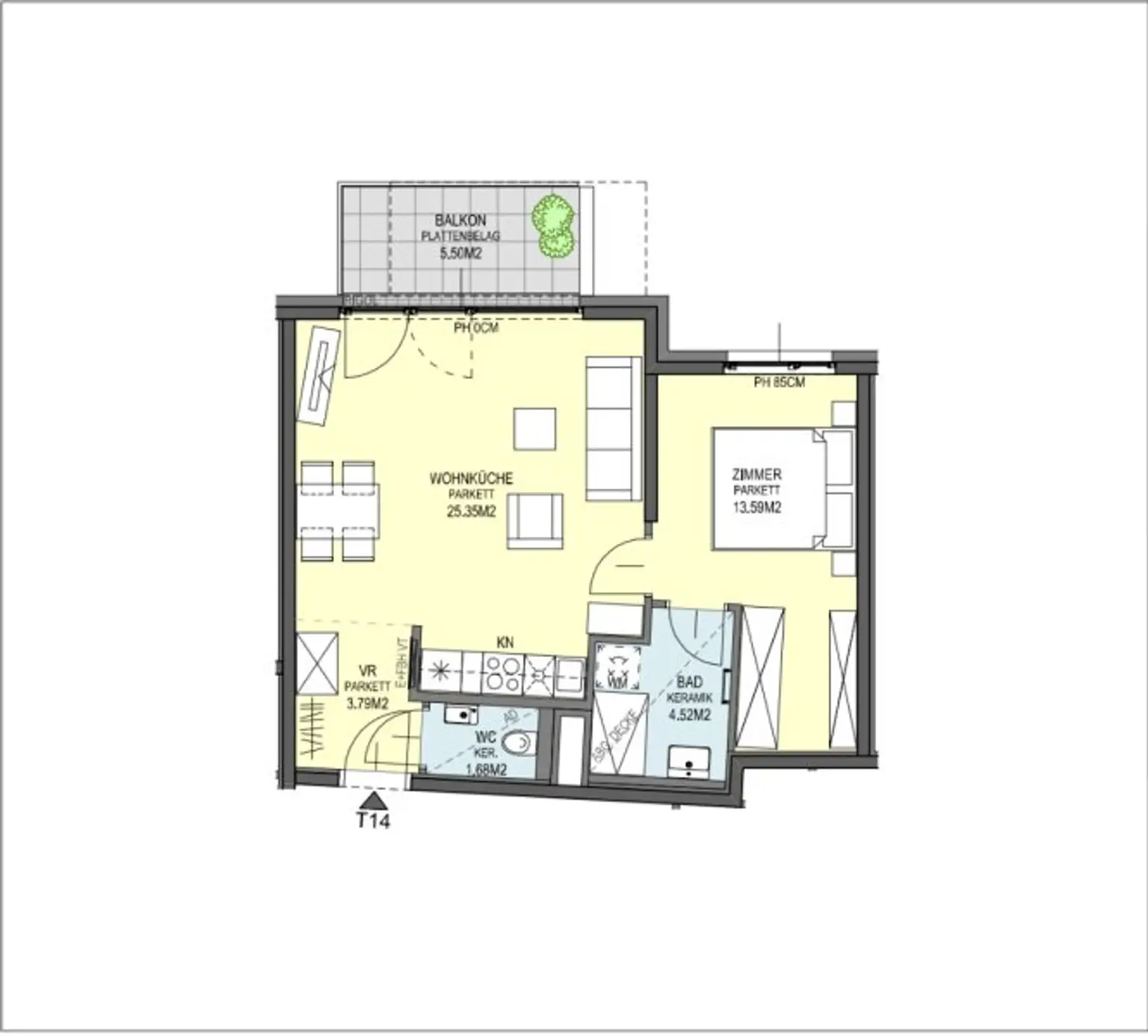 Erstbezug - 2 Zimmerwohnung I Nähe Donau I ca. 5,5m²  Balkon I Tiefgarage I Fußbodenheizung I Fernwärme