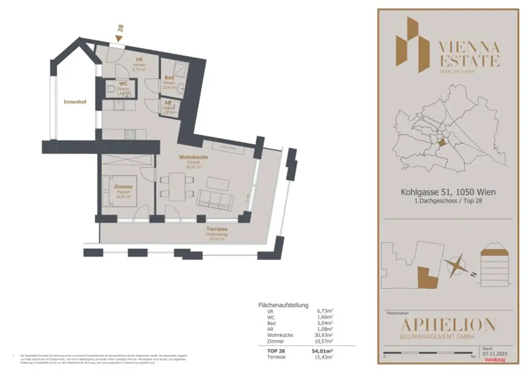 Moderne Dachgeschoss-Wohnung mit Freifläche in Bestlage! Nähe U4 Margaretengürtel & Pilgramgasse! Verfügbar ab 01.02.2026!