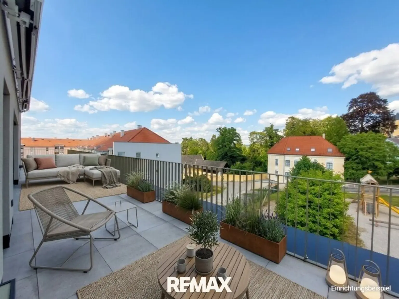 Dachterrasse, Einrichtungsbeispiel