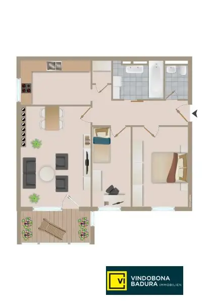 Familienfreundliche 3-Zimmer Wohnung mit Loggia | Optimale Raumaufteilung | Garagenparkplatz