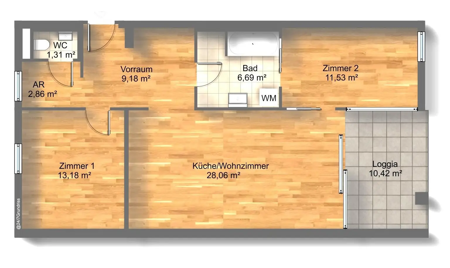 Plan Wohnung Kroatengasse 30 Top 14