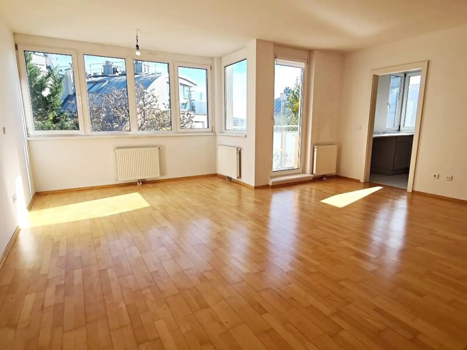 DACHGESCHOSS, Daringergasse, sonnige 76 m2 Neubau mit 6 m2 Balkon, 2 Zimmer, Wohnküche, Wannenbad, Parketten, Grünblick