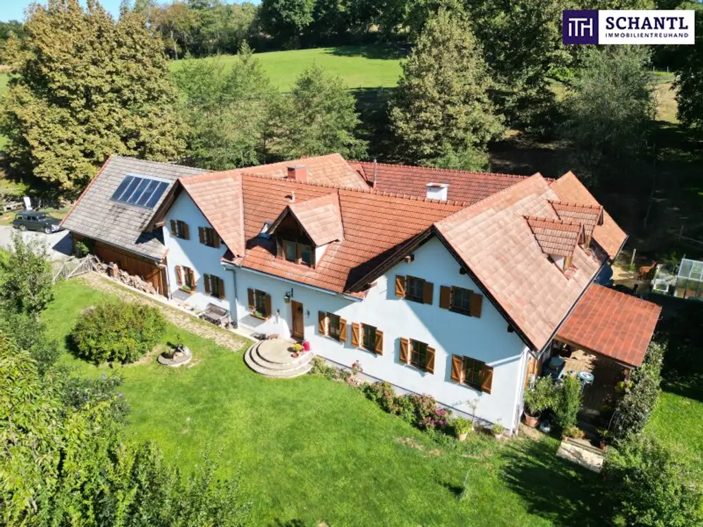 SENSATIONELLES JUWEL! Exklusiver Vierkanthof im Thermenland Steiermark – Wohnen, Reiten & Leben mit Pool und Natur!