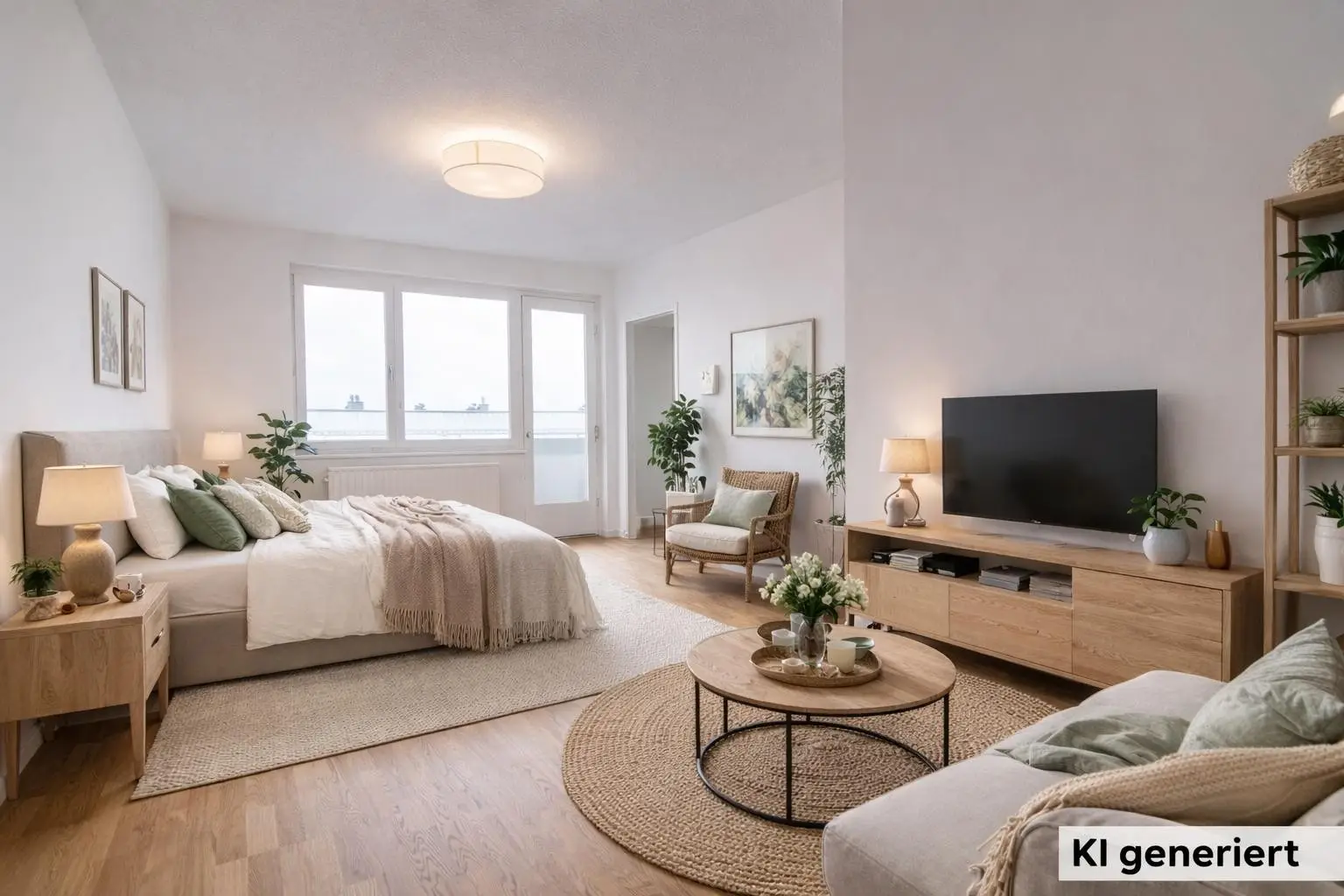 Wohn-Schlafraum, Einrichtungsvorschlag