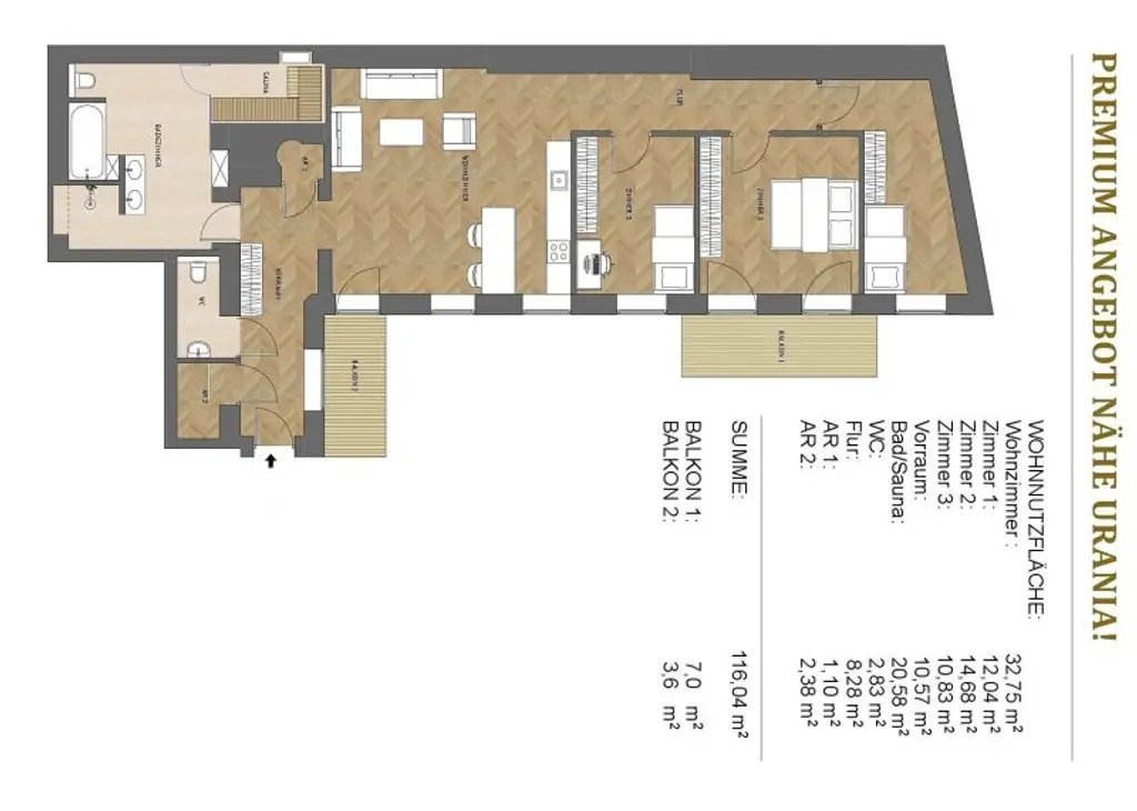 ++NEU** Altbau-Charme trifft Luxus!  High-End 4-Zimmer-Erstbezug mit 2 Balkonen in TOP City-Ruhelage NÄHE Urania! U-Bahn & CAT